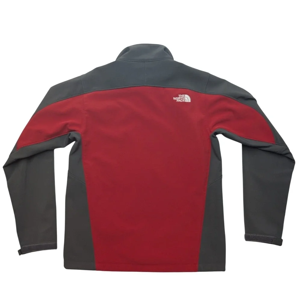 The North Face Apex Bionic Jacket Mens Small Red Grey Softshell Windproof Zip